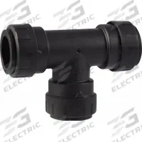 SHARKBITE Push-Fit Tee Fitting: 7/8 in OD x 3/4 in Pipe x 3/4 in OD x 3/4 in OD Size, Polymer (MPN PL0822A). Key specifications — Brand: SHARKBITE.