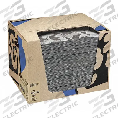 PIG Sorbent Pad: 33 3/8 oz Volume Absorbed Per Pad, 20 in x 16 in Pad Size (L x W) - Sorbent Pads