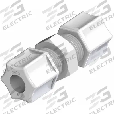 JACO Union Compression Connector: 5/8 in OD x 1/2 in OD Size, Compression x Compression - General Purpose Nylon Compression Fittings