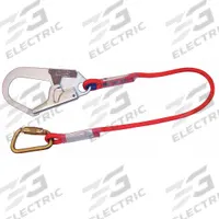 MILLER BY PIP Positioning Lanyard: Steel Rebar Hook, Steel Carabiner, 4 ft Lg, 310 lb Capacity (MPN 1014936/). Key specifications — Color: Red; Brand: MILLER BY PIP; Adjustable Length: No.