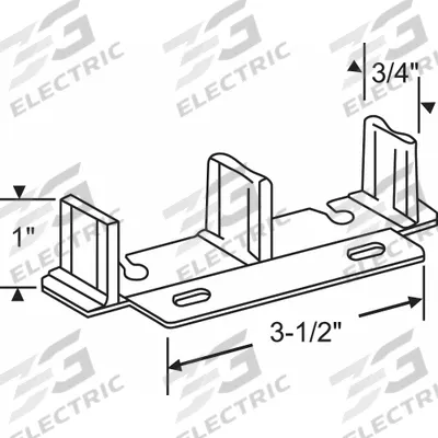 APPROVED VENDOR Guide: 1 in Lg, 3/4 in Wd - Hanging Door Guides