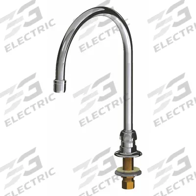 CHICAGO FAUCETS Spout: Spout, Gooseneck, Swivel Spout, Brass, Polished Chrome - Gooseneck Faucet Spouts
