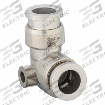 SMC Push-Fit Elbow Fitting: 8 mm OD x 8 mm OD Size, Push-to-Connect x Push-to-Connect - Stainless Steel Tube Fittings