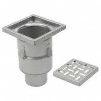 BLUCHER Floor Drain: 12 in Grate Size, 6 in Nominal Pipe Size, No Hub, Stainless Steel, Slotted (MPN BFD-336)