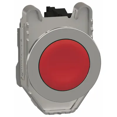 SCHNEIDER Flush Push Button Operator: Non-Illuminated, Flush Profile, Metallic, 30 mm - Flush-Mount Push Buttons