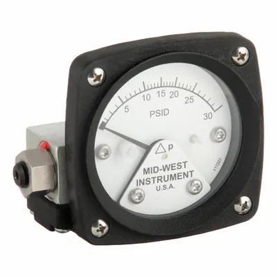 MIDWEST INSTRUMENT Series 120 Differential Pressure Gauge with Switch - Medium & High Operating Pressure Differential Gauges with Switch