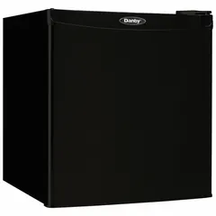 This 1.6 cu ft total capacity mini refrigerator from DANBY features a solid swing door and semi-automatic defrost. It operates on 115V AC and is Energy Star certified. Suitable for small-space cooling needs such as in offices, dorm rooms, or break areas.