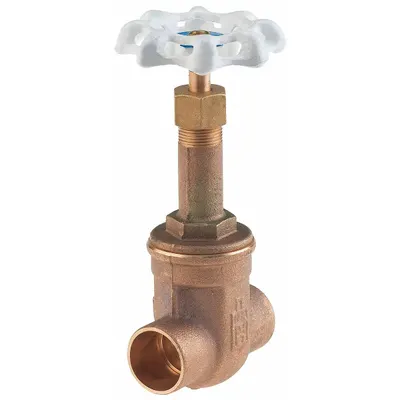 MILWAUKEE VALVE Gate Valve: 2 in, Bronze, Rising, Sweat x Sweat, 300 psi CWP, Wheel - Rising Stem Bronze Gate Valves for Potable Water