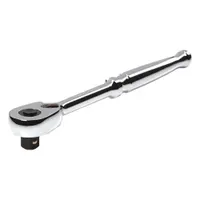 TEKTON Quick-Release Ratchet: Pear, Reversible, 8 in Overall Lg, Polished, 4° Min Arc Swing, Std Lg (MPN SRH11108)