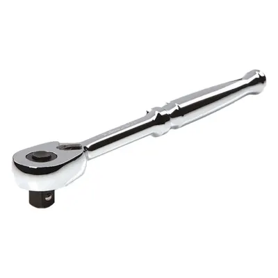 TEKTON Quick-Release Ratchet: Pear, Reversible, 8 in Overall Lg, Polished, 4° Min Arc Swing - Standard-Head Ratchets