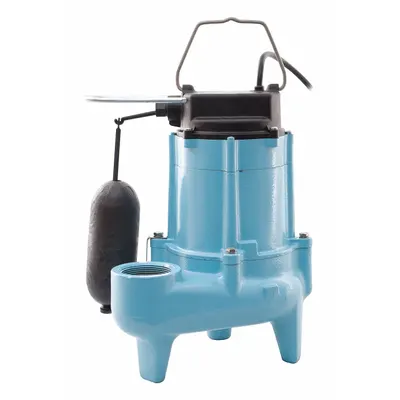 LITTLE GIANT Sewage Ejector Pump: Single Phase, 2/5 hp, 120V AC, 70 gpm Flow Rate @ 10' of Head - Noncore & Disco Sewage Ejector Pumps