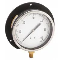 APPROVED VENDOR Industrial Pressure Gauge: U-Clamp, 0 psi to 60 psi, 4 1/2 in Dial, 1/4 in NPT Male