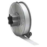 Flag Label: Rectangle, 1 in x 2 1/2 in, Polyester, White ( Gloss), For 0.13 in to 0.5 in Wire Dia (MPN A55-4-483)