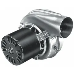 Induced draft blower for HVAC systems. Creates negative pressure to exhaust combustion gases from furnaces or boilers. Used as a replacement part in residential and light commercial heating applications.