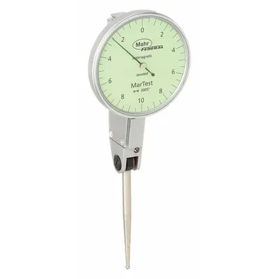 MAHR Horizontal Dial Test Indicator: 0 in to 0.02 in, Horizontal, Inch - Dial Test Indicators - Horizontal & Tilted-Face Styles