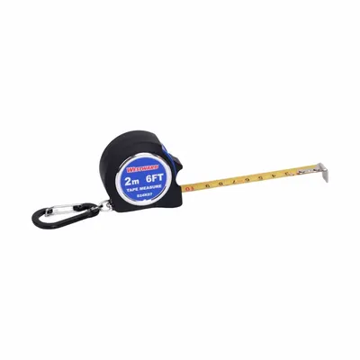 WESTWARD Key Chain Tape Measure: Nonmagnetic Single Hook Tip, 6 ft / 2 m - Inch & Metric Tape Measures