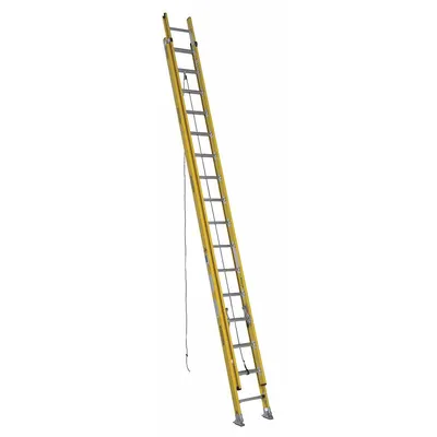 WERNER Extension Ladder: 32 ft Ladder Size, Fiberglass, 375 lb Load Capacity, 78 lb Wt - Non-Conductive Fiberglass Extension Ladders