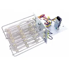 This heater element operates at 460V AC and is used as a replacement part in HVACR heaters and heat exchangers. It restores heating functionality in compatible systems, supporting commercial and industrial heating equipment.