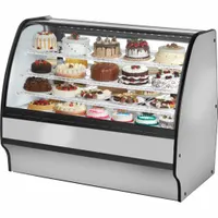 TRUE REFRIGERATION Refrigerated Merchandiser: 49 1/8 in x 59 1/4 in x 39 in, Silver, Curved Glass (MPN TGM-R-59-SC/SC-S-W)