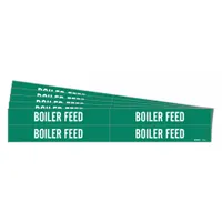 Pipe Marker: Boiler Feed, Green, White, Fits 3/4 to 2 3/8 in Pipe O.D., 4 Pipe Markers, 5 PK (MPN 7032-4-PK)