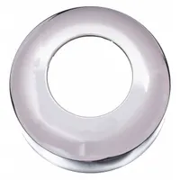Steel standard-flange escutcheon with chrome-plated silver finish. Slip connection type fits 1-1/2 in pipe. Used to cover pipe penetrations in walls or floors for drain installations