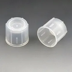 This 12 mm diameter snap-on cap is made of colorless LDPE and features a dual position design for temporary or permanent sealing. It is unlined, non-vented, and clear, without a septa. Commonly used to seal laboratory vials and sample containers for general storage and sample handling.
