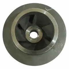 This closed impeller is designed for straight centrifugal pumps, converting rotational kinetic energy into hydrodynamic energy to move fluids. Constructed from 316 stainless steel, it is compatible with Dayton pump model 55JJ57A. Typical applications include industrial water circulation, cooling systems, and process fluid transfer.