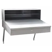 APPROVED VENDOR Stationary Wall Mount Desk: Locking, Gray, 24 1/4 in Open Dp, 11 7/8 in Overall Ht