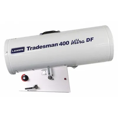 L.B. WHITE Portable Forced Air Gas Heater: 400,000 BtuH Heating Capacity Output - Direct-Fired Portable Gas Torpedo Heaters