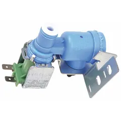 OEM replacement water inlet valve for refrigerators and freezers. Controls water flow to the ice maker and water dispenser, opening and closing to supply water on demand.