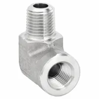 Hydraulic Hose Adapter: 1 in x 1 in Fitting Size, Female x Male, NPT x NPT, Rigid, 90° Elbow (MPN 1 CD-SS)