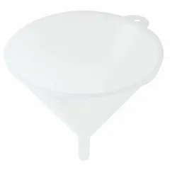 General Purpose Lab Funnel, LDPE, 6 L Capacity, 304.8 mm Diameter, 22.4 mm Stem Diameter, 79.4 mm Stem Length, White