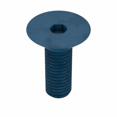 METRIC BLUE Socket Flat Head Screw: M10x1.50 Thread Size, 30 mm Lg, Flat, Blue Phosphate - Flat Head Socket Cap Screws