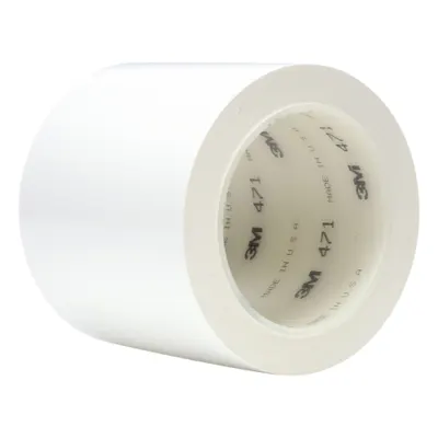 3M Floor Marking Tape: Gen Purpose, Solid, White, 4 in x 108 ft, 4.1 mil Tape Thick - General Purpose Floor Marking Tape