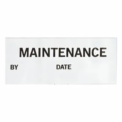 BRADY Inspection Label: 1 1/2 in Wd, 5/8 in Ht, Adhesive, Black/White, English - Safety