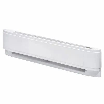 CADET Baseboard Heater: Commercial Grade, 1000/750 W, Thermostat Included, White - Standard Electric Baseboard Heaters