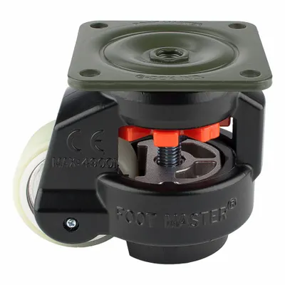 FOOT MASTER GD-80-F-HUP-FBL Medium Duty Leveling Plate Caster - General Purpose Leveling Plate Casters