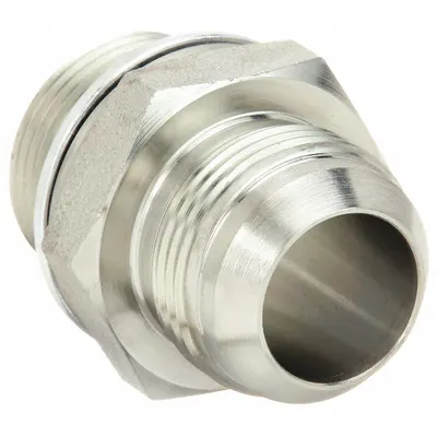 ADAPTALL Hydraulic Hose Adapter: 1 1/4 in x 42 mm Fitting Size, Male x Male, Metric x JIC - NPTF-to-NPTF Steel Hydraulic Hose Adapters