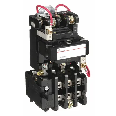 GE Magnetic Motor Starter: Non-Reversing, 3 Poles, NEMA Size 00, 9 A - Non-Reversing Starters with Thermal Overloads