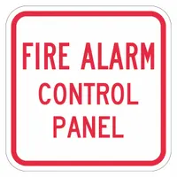 Reflective Fire Alarm Sign: Aluminum, Mounting Holes Sign Mounting, 12 in x 12 in Nominal Sign Size (MPN T1-1816-HI_12x12)