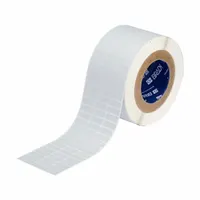 Pre-Cut Label Stock Roll: 3/8 in x 1 in, 3/8 in, Metalized Polyester, Halogen-Free/Metal Detectable (MPN THT-3-428-10)
