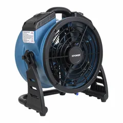 The XPOWER FM-65B is a single-phase, 115V AC misting industrial pedestal fan with variable speed control and a non-oscillating design. It is used for outdoor cooling in warehouses, loading docks, and event spaces, combining airflow with a misting system to lower ambient temperature.