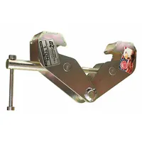 Steel beam lifting clamp with a 9-inch maximum jaw opening and shaft design. Mounts on top of the beam flange for secure gripping during lifting and positioning of steel beams in construction and rigging applications