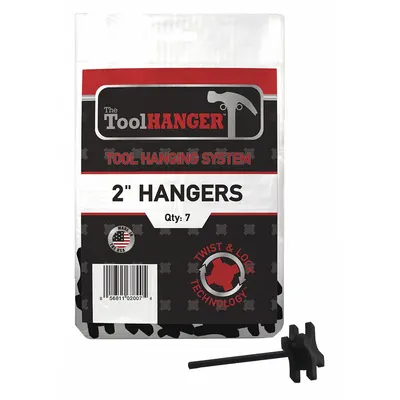 TOOLHANGER Tool Hanger: Black, 5 in Overall Lg, Plastic - Tool Hangers