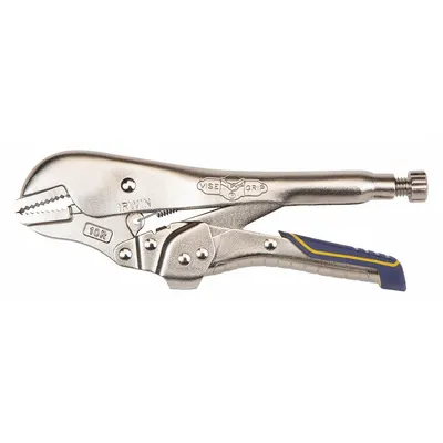 IRWIN Locking Plier: Flat, Quick Release, 1 7/8 in Max Jaw Opening, 10 in Overall Lg - Flat-Jaw Locking Pliers
