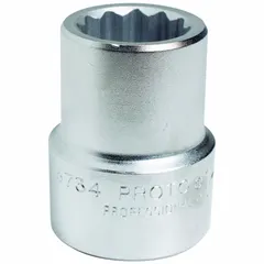 1" drive hand socket with 3 1/8 in SAE size, 12-point standard configuration, and satin finish. Not tether capable. Used for heavy-duty fastening and loosening of large bolts and nuts in industrial maintenance, automotive repair, and construction applications.