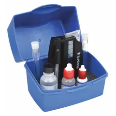 This test kit measures sulfide levels in water over a range of 0.2 to 20 ppm with a sensitivity of 0.2 ppm. It includes two plastic test tubes with caps and provides 50 tests per kit. Typical applications include environmental monitoring, wastewater treatment, and industrial process control.