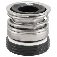 This mechanical seal is a replacement component for straight centrifugal pumps. It features a stainless steel gasket material and is designed for use with Dayton brand pumps compatible with model 4YKP7. The seal prevents fluid leakage between the pump shaft and housing.