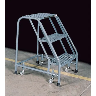 COTTERMAN Step Stool: 2.5 ft Overall Ht, 450 lb Load Cap, 3 Steps, Steel - Rolling Step Stools