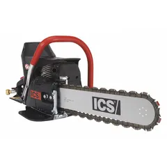 Gas-powered chain saw with a two-stroke, air-cooled engine delivering 5 horsepower at 11,500 +/- 500 RPM. Designed for cutting reinforced concrete, masonry, and stone in construction, demolition, and renovation applications.